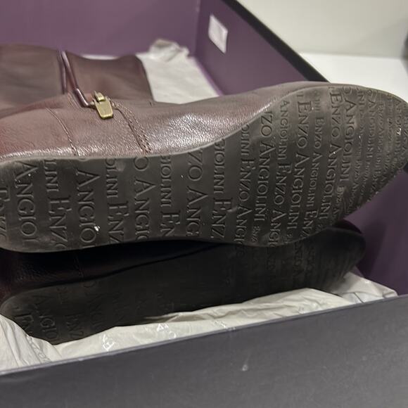 Enzo Angiolini Wedge Womens High Boots Size 8 Brown - Picture 9 of 10